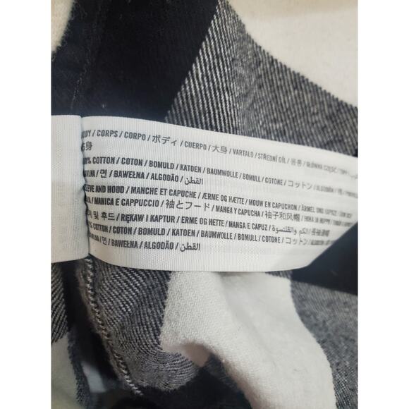 Hollister Women's Size XS Black & White Buffalo Check Button Up Hoodie - Picture 4 of 6